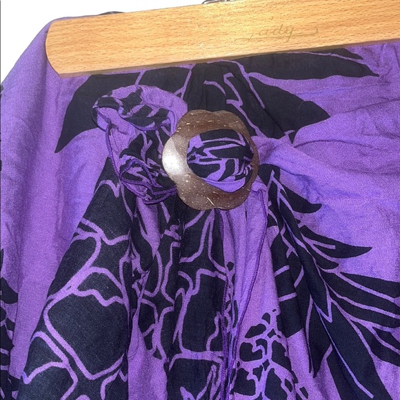 Purple and Black Sarong Swim Cover-Up - Picture 3 of 5